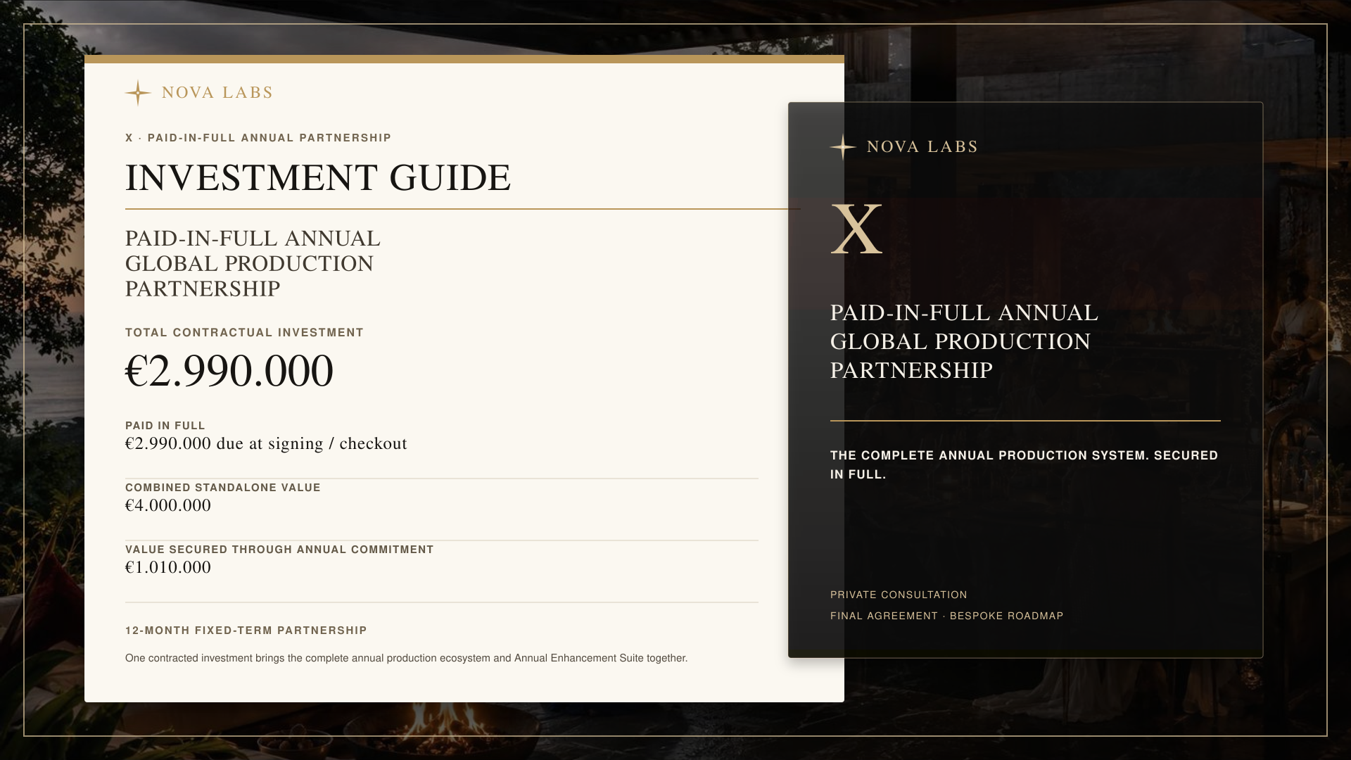 PAID-IN-FULL ANNUAL GLOBAL PRODUCTION PARTNERSHIP