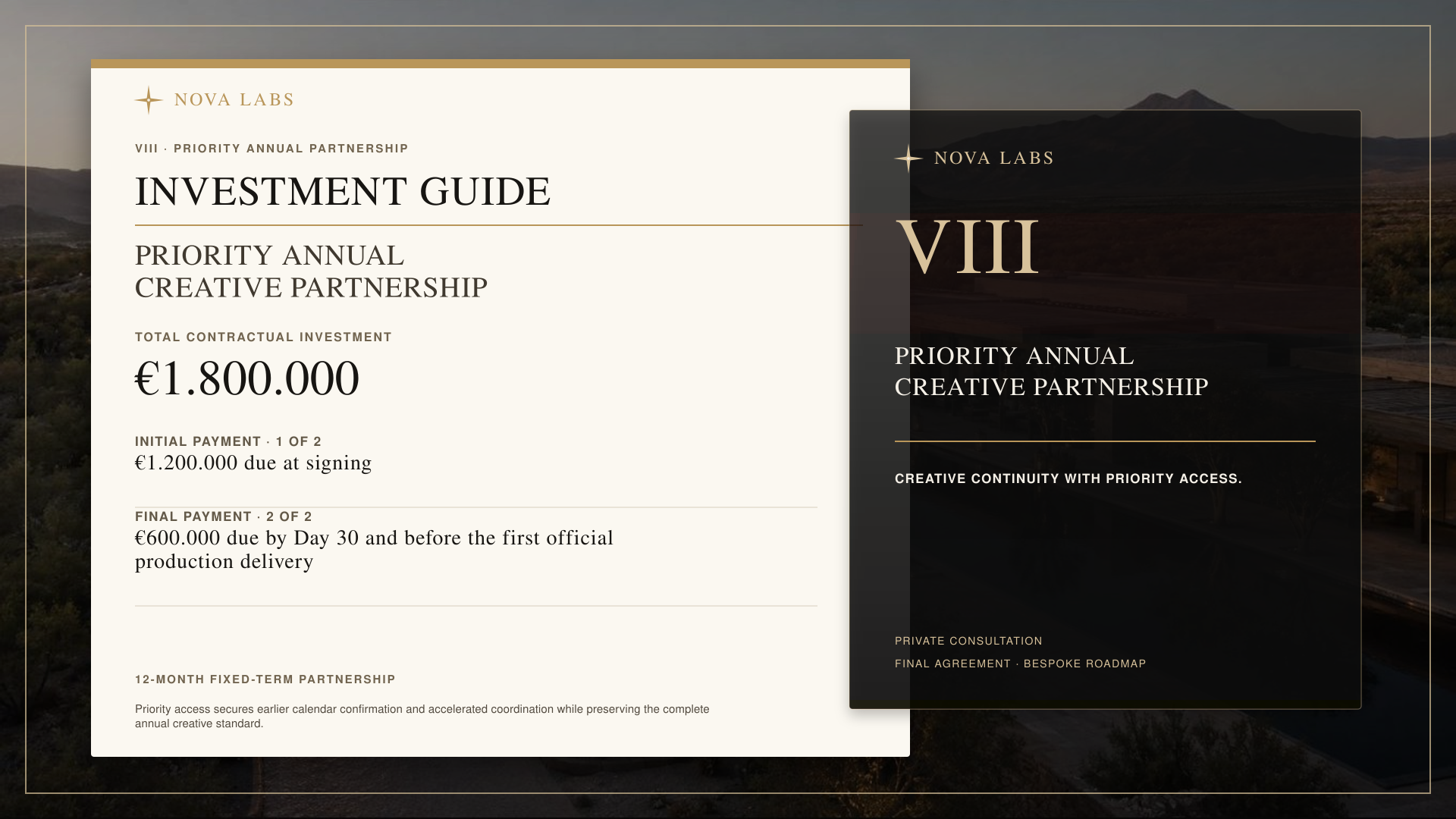 PRIORITY ANNUAL CREATIVE PARTNERSHIP